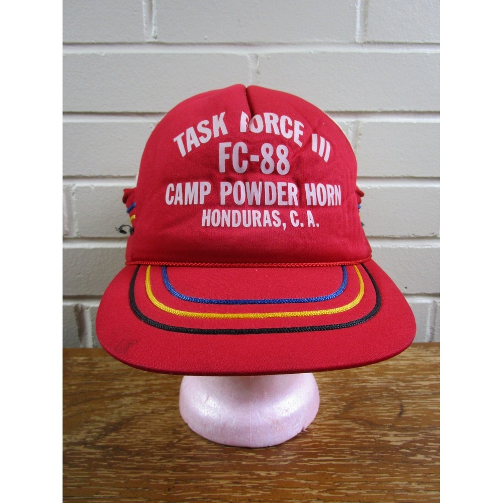 Vintage Three Stripe Snapback Hat Camp Powder Horn California Task Force‎ III